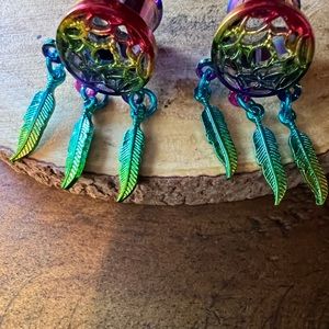 Dream catcher gauges body jewelry